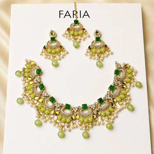 Emerald Pearl Choker Set