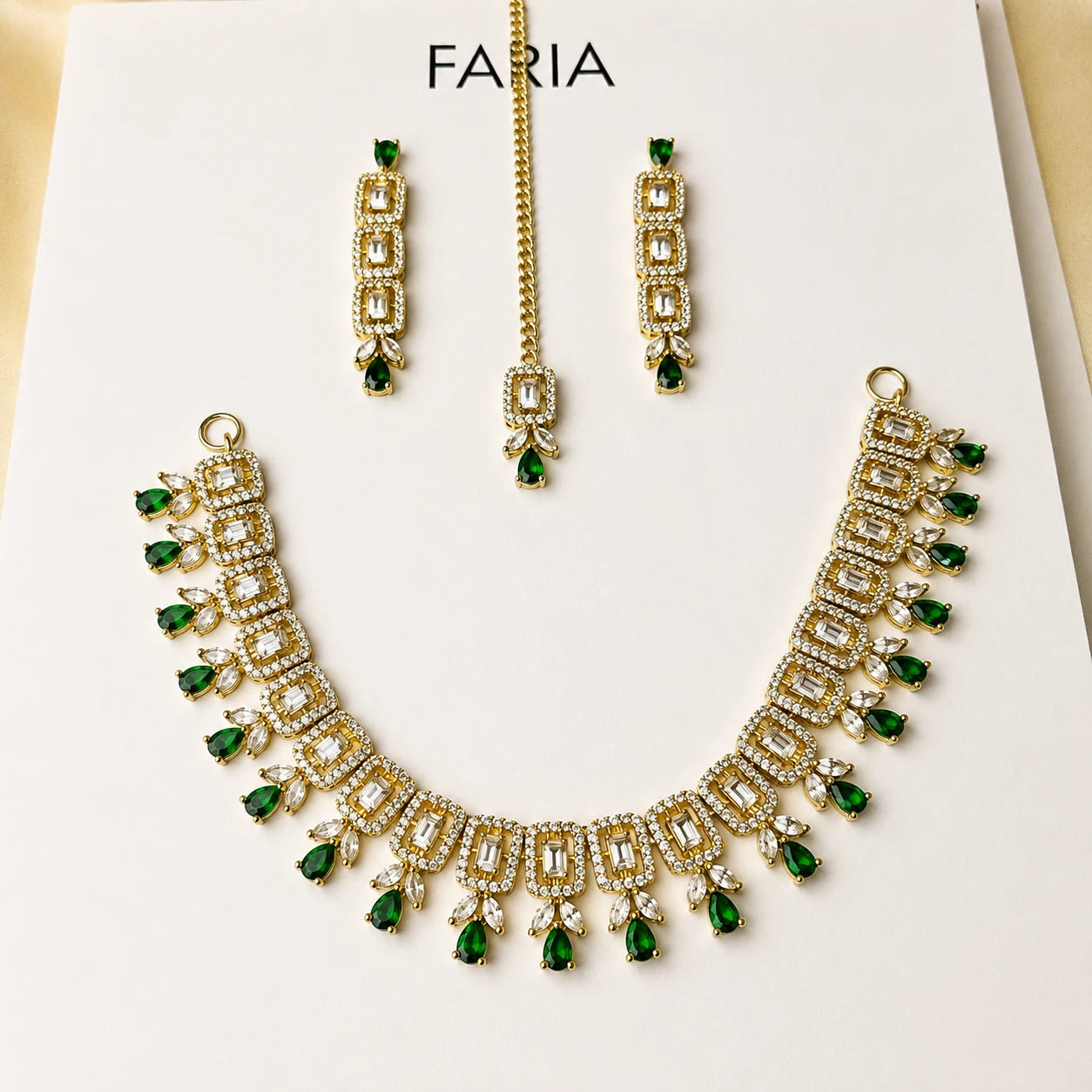 Emerald Crystal Choker Set