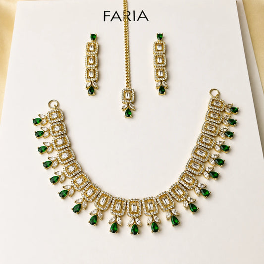 Emerald Crystal Choker Set