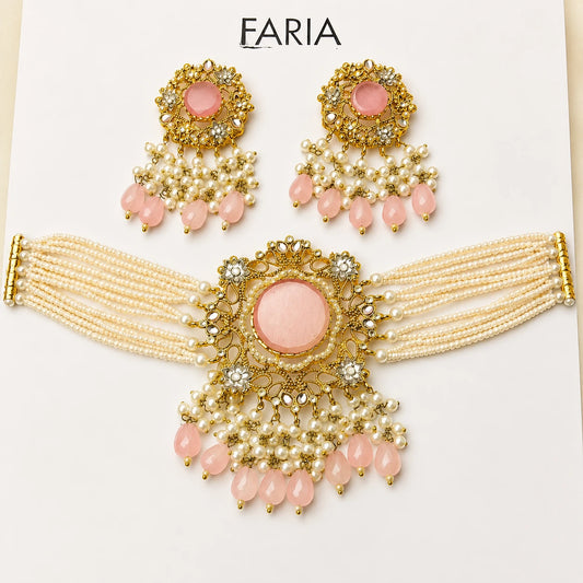 Blush Pearl Choker Set