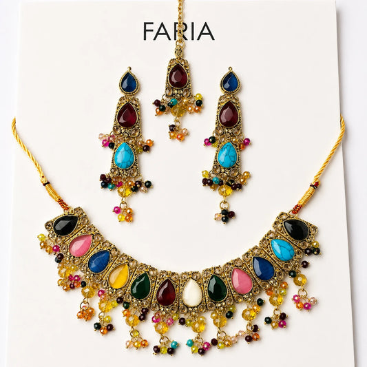 Multicolor Boho Choker Set