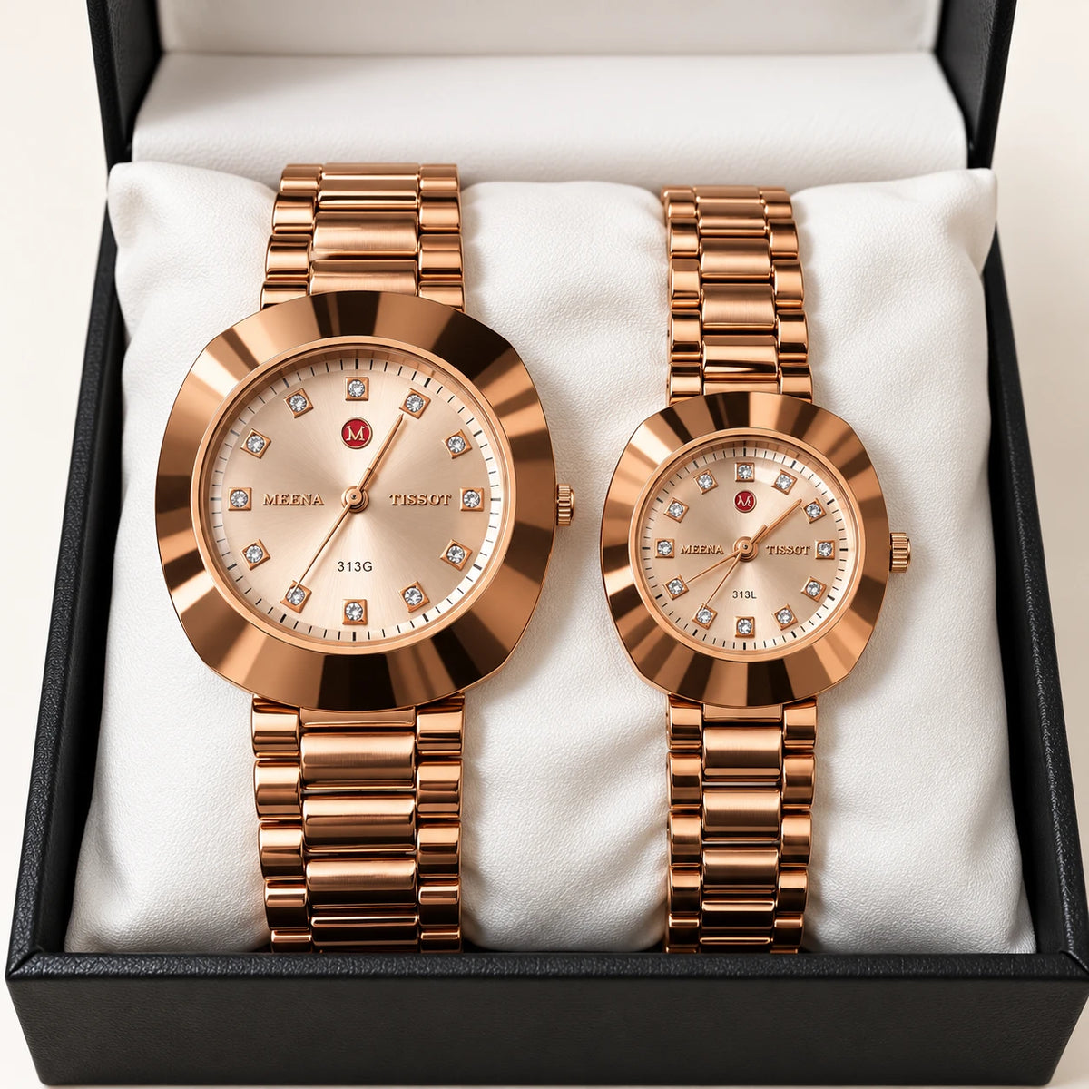 Rosegold Radiance Couple Watch Set
