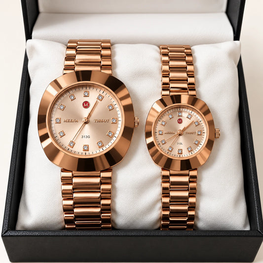 Rosegold Radiance Couple Watch Set