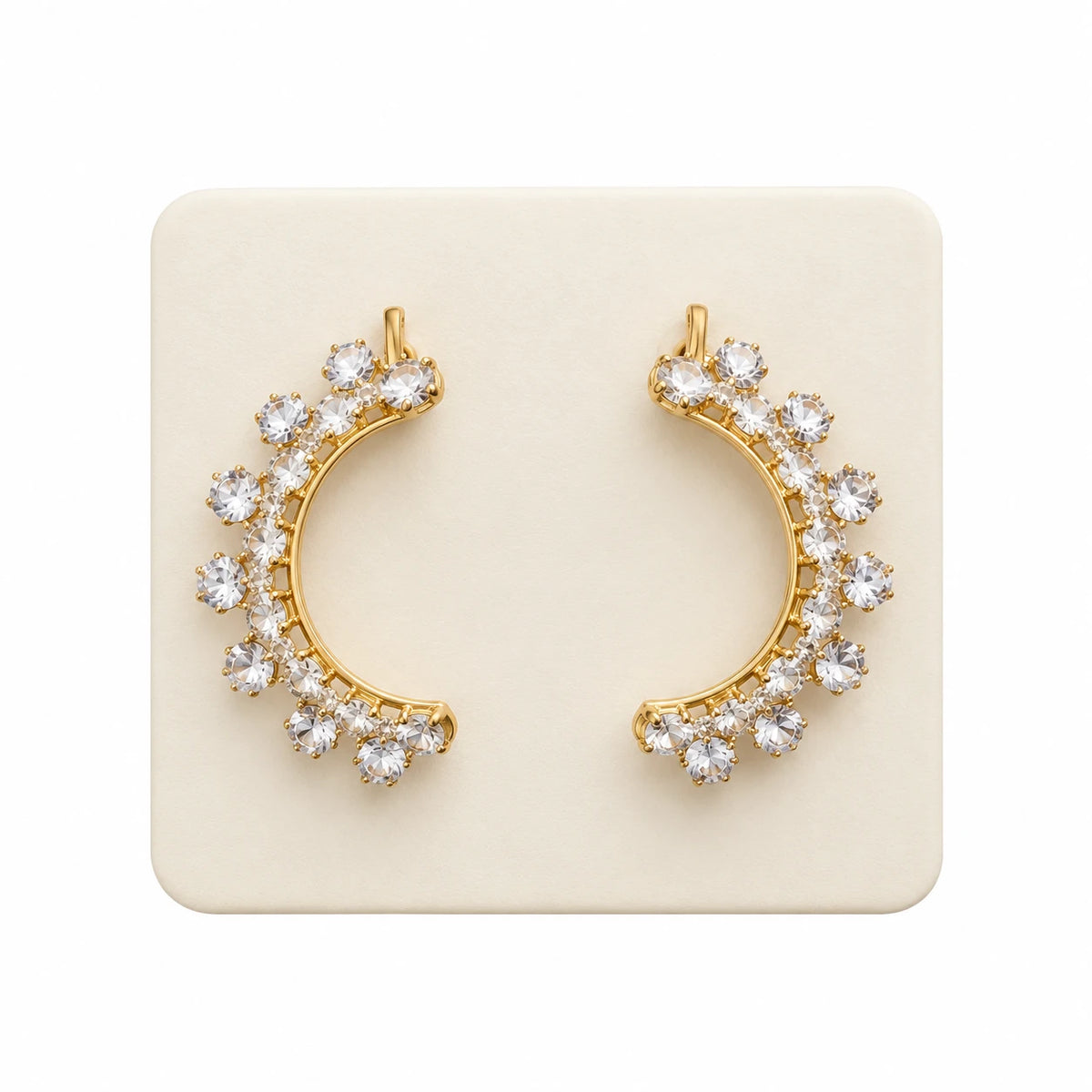 Golden Crystal Halo Ear Cuffs