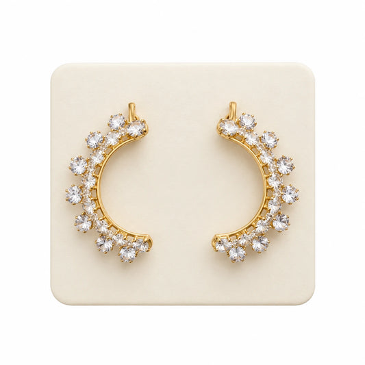 Golden Crystal Halo Ear Cuffs
