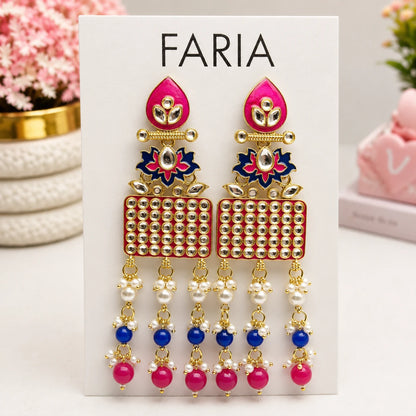 Kundan Pearl Danglers - 2 Colors