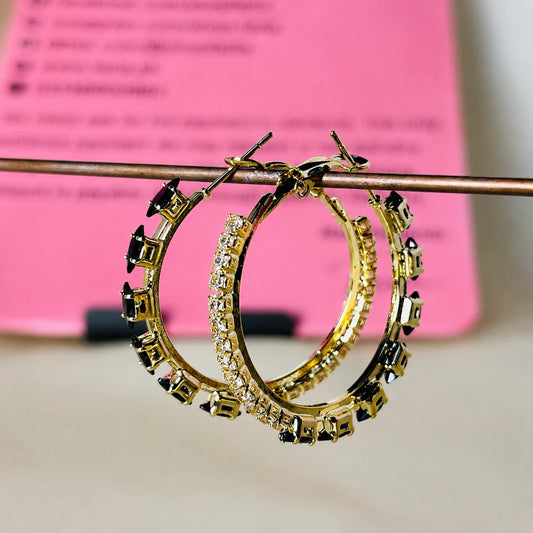 Midnight Spark Hoop Earrings