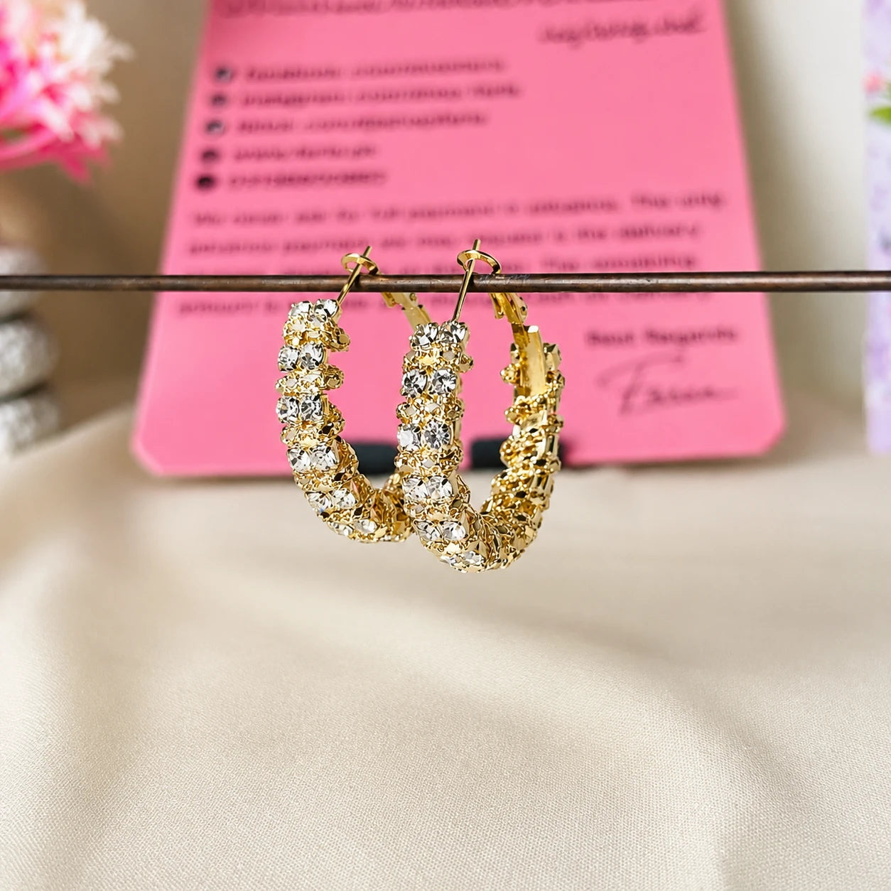 Golden Spark Hoop Earrings