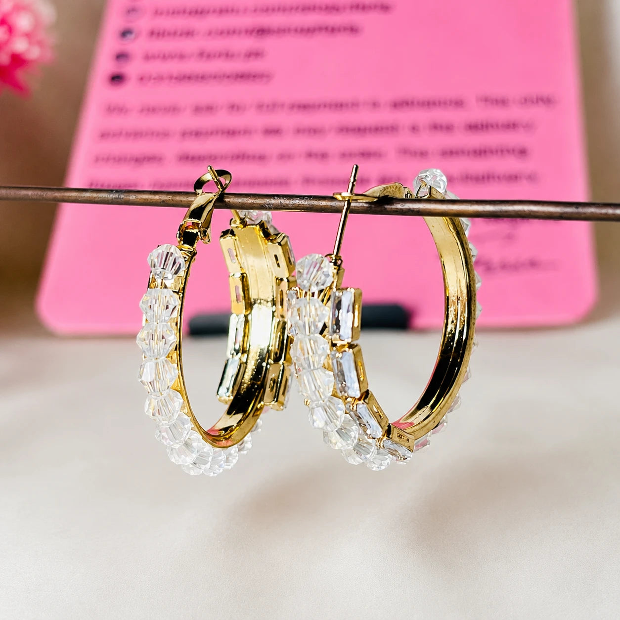 Crystal Halo Hoop Earrings