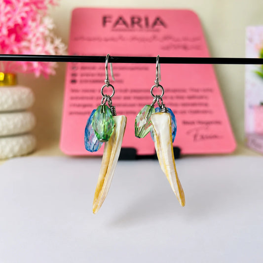 Boho Shell & Crystal Drop Earrings