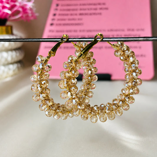 Champagne Crystal Hoop Earrings