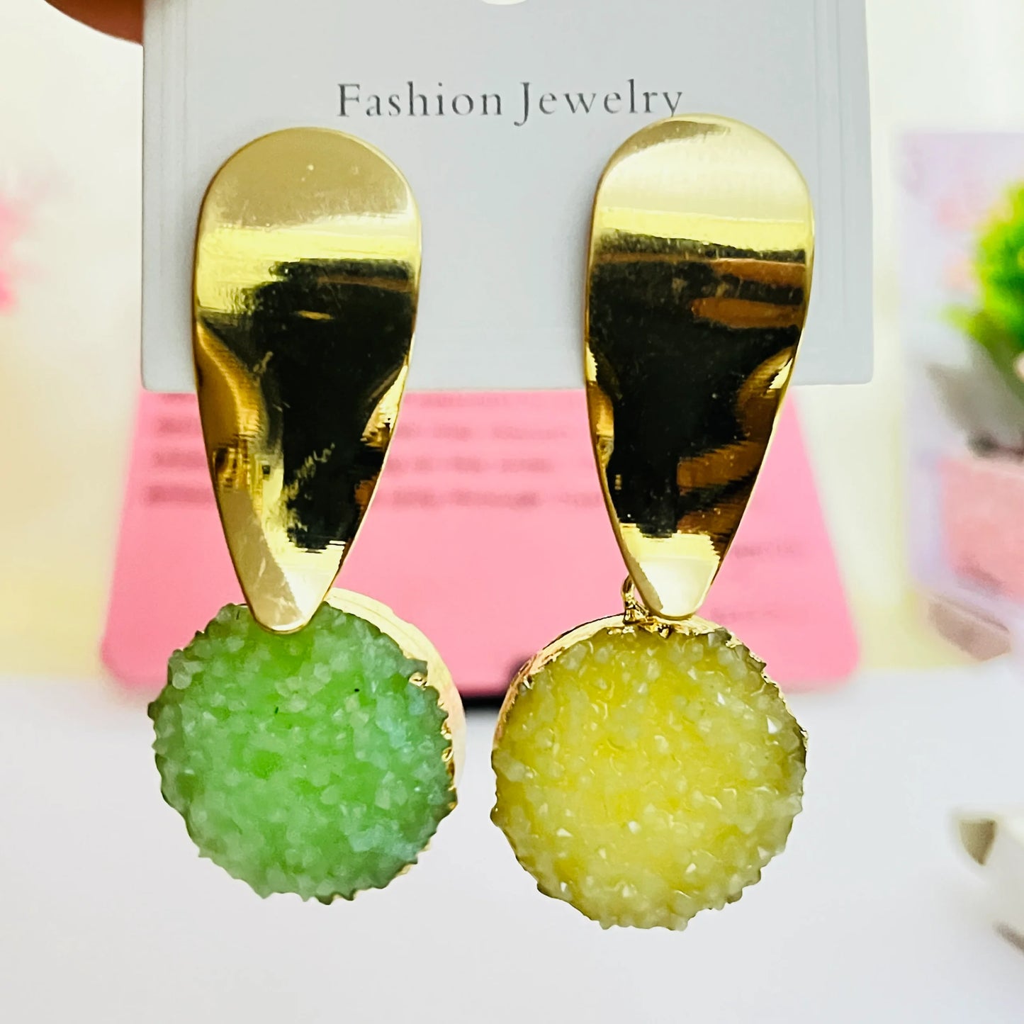 Druzy Stone Statement Earrings
