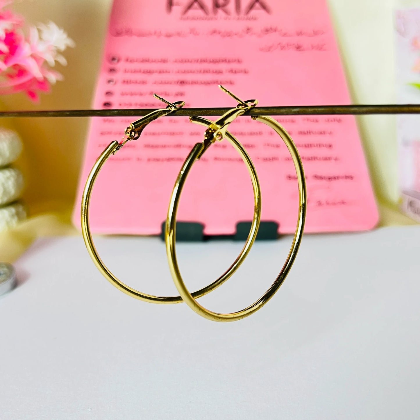 Classic Gold-Tone Large Hoop Earrings