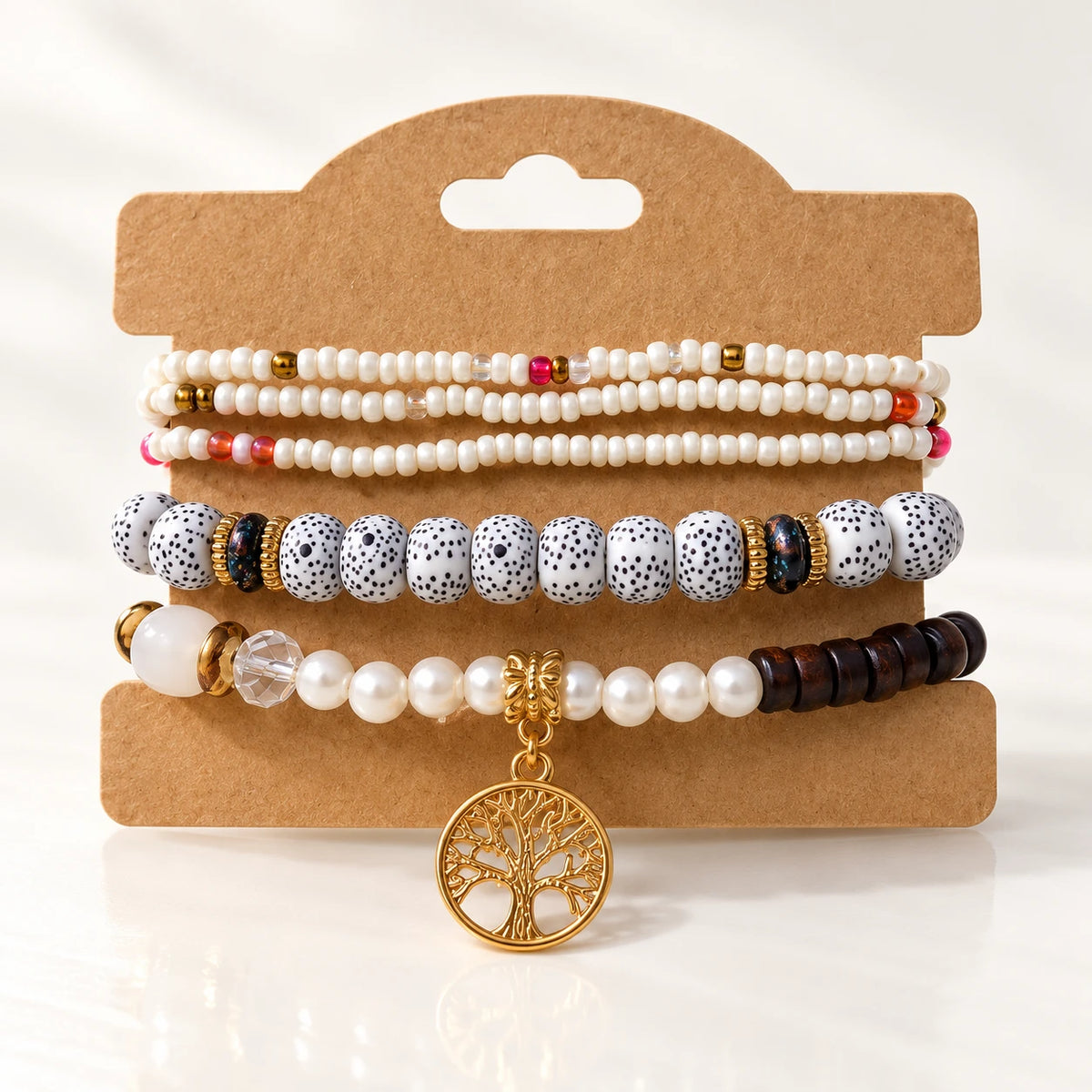 Multicolor Beaded Charm Bracelet Set - 10 Designs