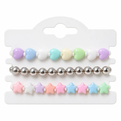 Pastel Candy Bead Bracelet Set - 12 Designs