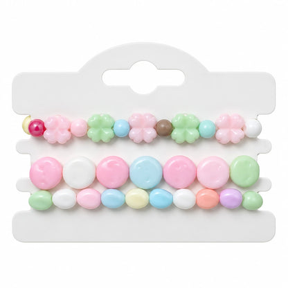 Pastel Candy Bead Bracelet Set - 12 Designs
