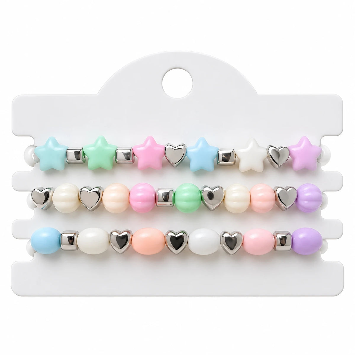 Pastel Candy Bead Bracelet Set - 12 Designs