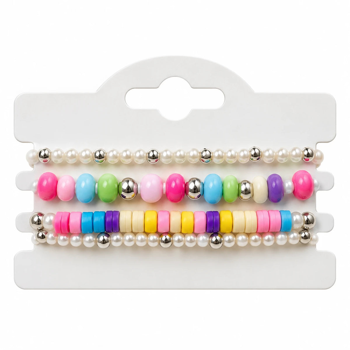 Pastel Candy Bead Bracelet Set - 12 Designs