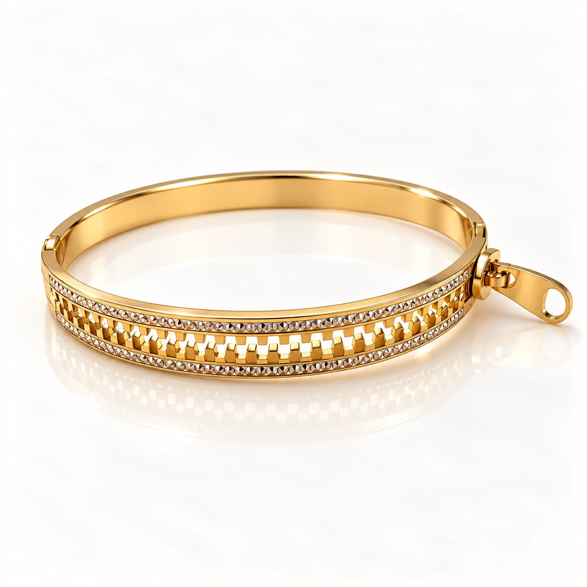 Golden Zipper Stainless Steel Handcuff
