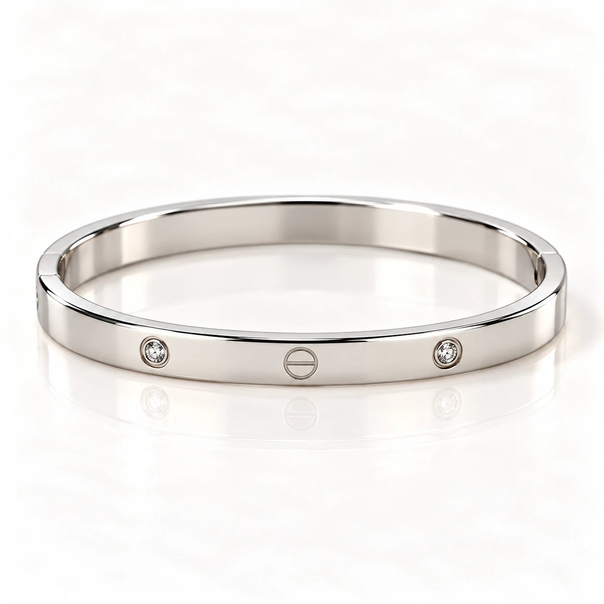 Silver Stainless Steel Crystal Handcuff - 3 Styles