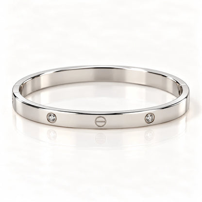Silver Stainless Steel Crystal Handcuff - 3 Styles