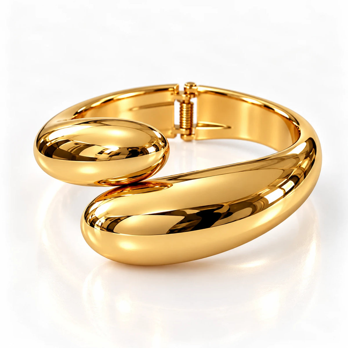 Sculpted Golden Stainless Steel Handcuff