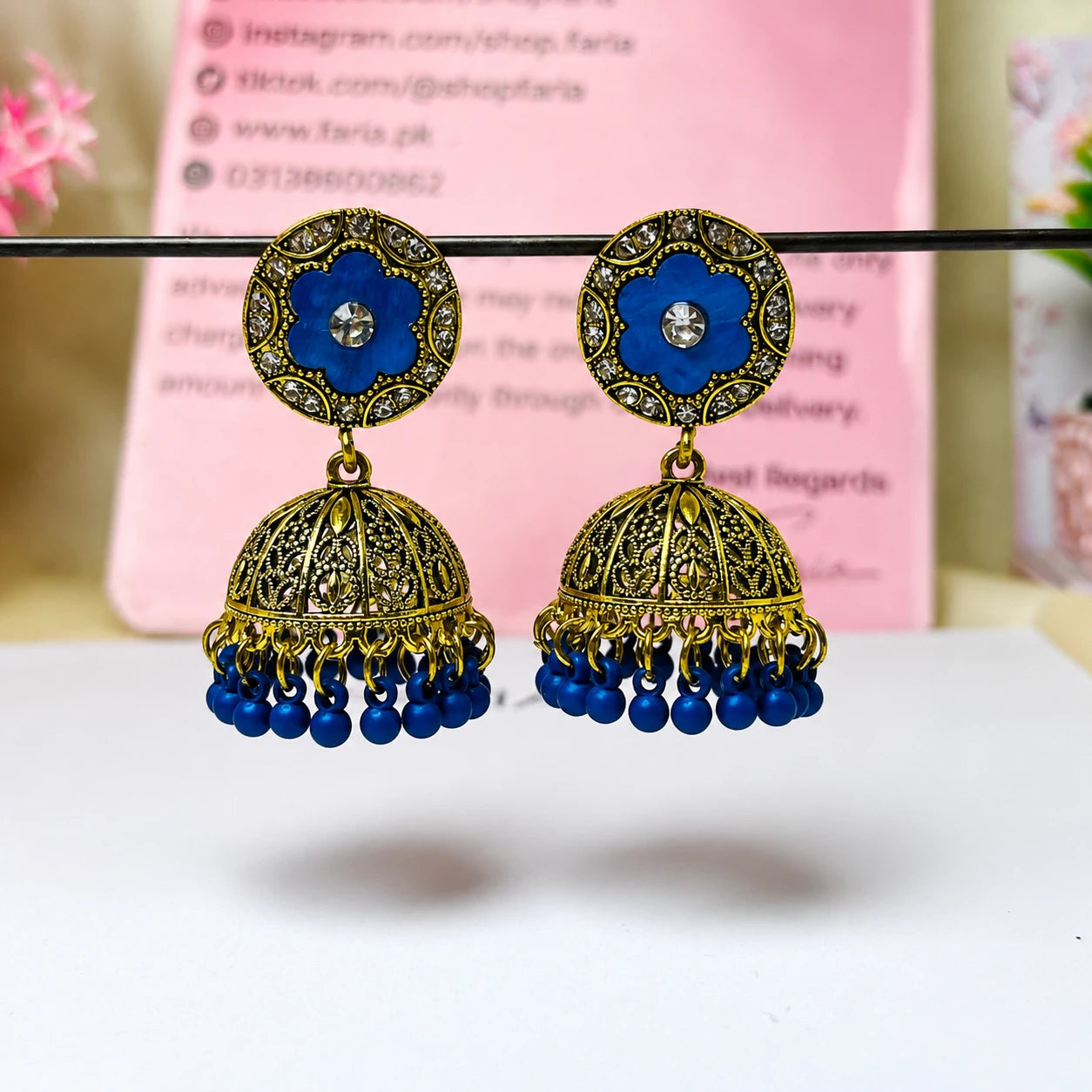 Midnight Multicolor Floral Jhumka