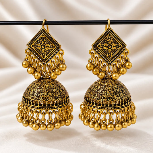 Antique Gold Dome Jhumka
