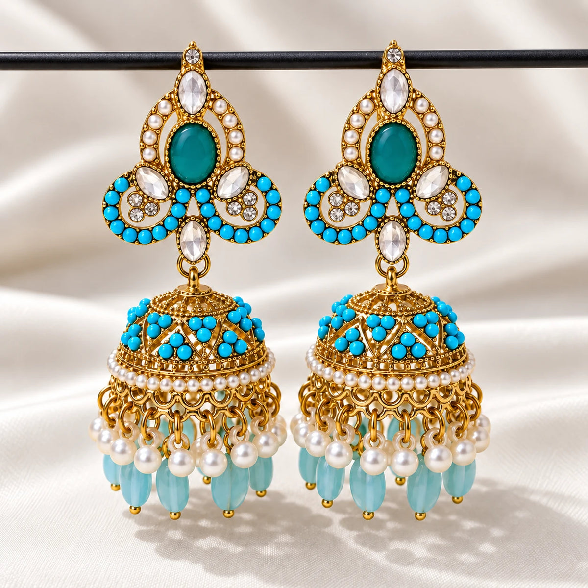 Azure Bloom Drop Jhumka