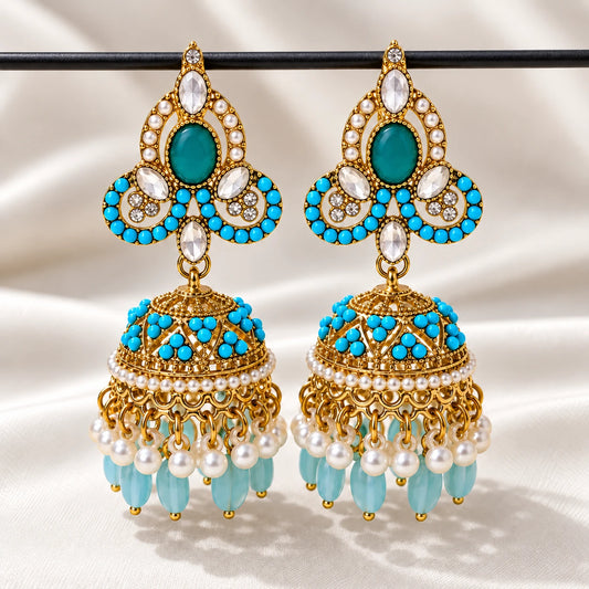 Azure Bloom Drop Jhumka