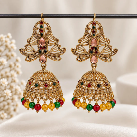 Regal Ruby Emerald Jhumka