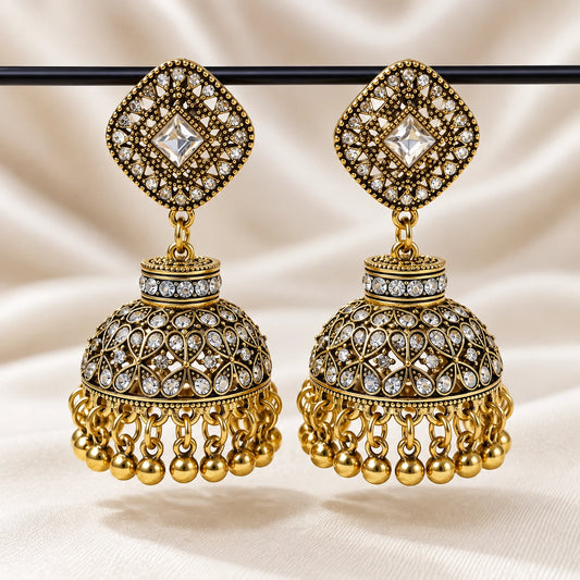 Noor Crystal Square Jhumka