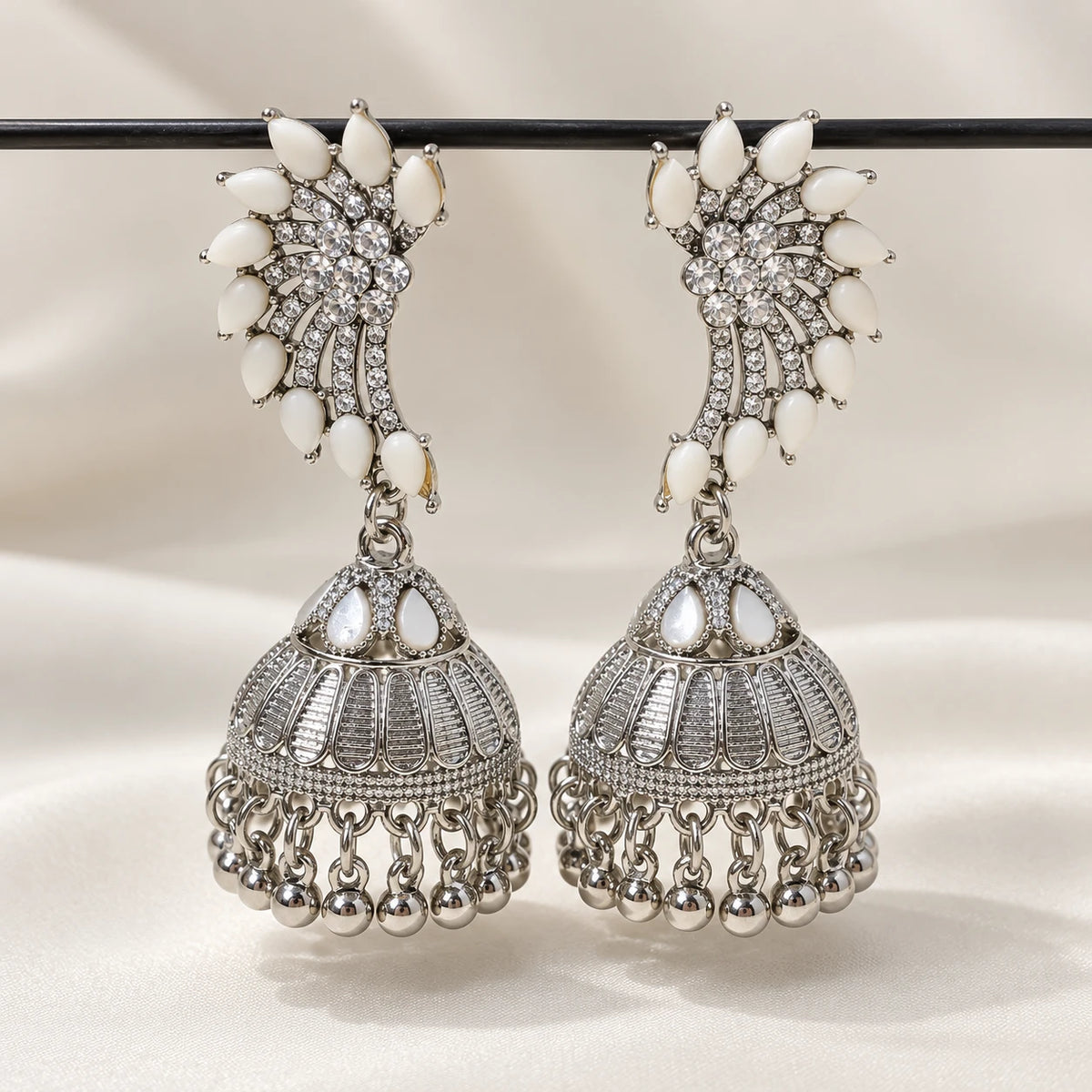 Mayura Vine Stone Jhumka - 4 Color