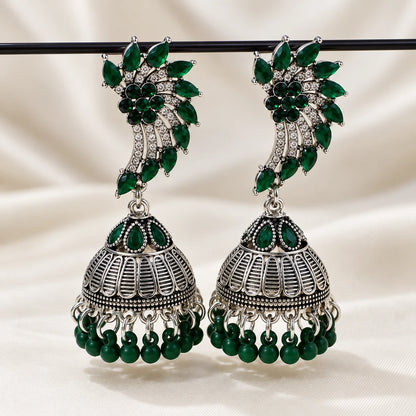 Mayura Vine Stone Jhumka - 4 Color