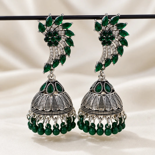Mayura Vine Stone Jhumka - 4 Color