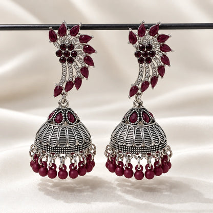 Mayura Vine Stone Jhumka - 4 Color