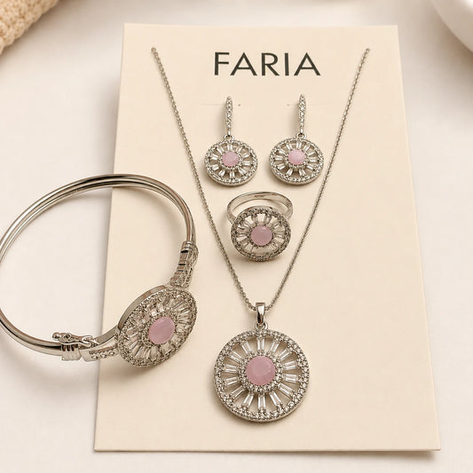 Emerald Radiance Jewelry Set - Baby Pink