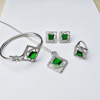 Emerald Crystal Luxe Jewelry Set