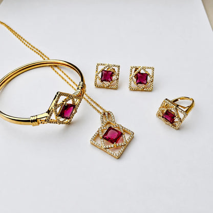 Emerald Crystal Luxe Jewelry Set