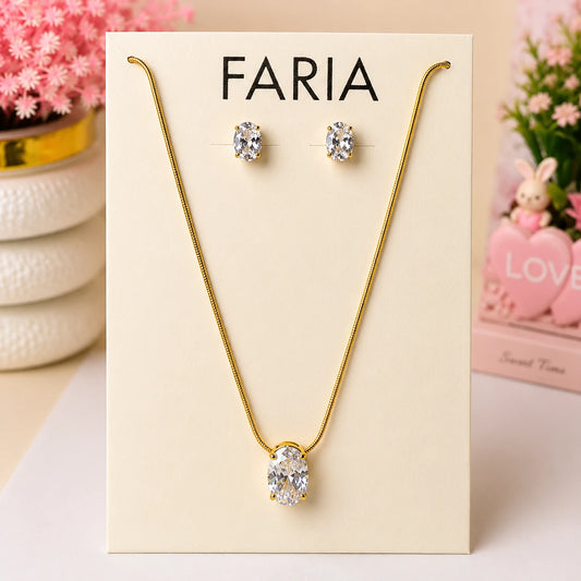 Crystal Drop Necklace & Earrings Set