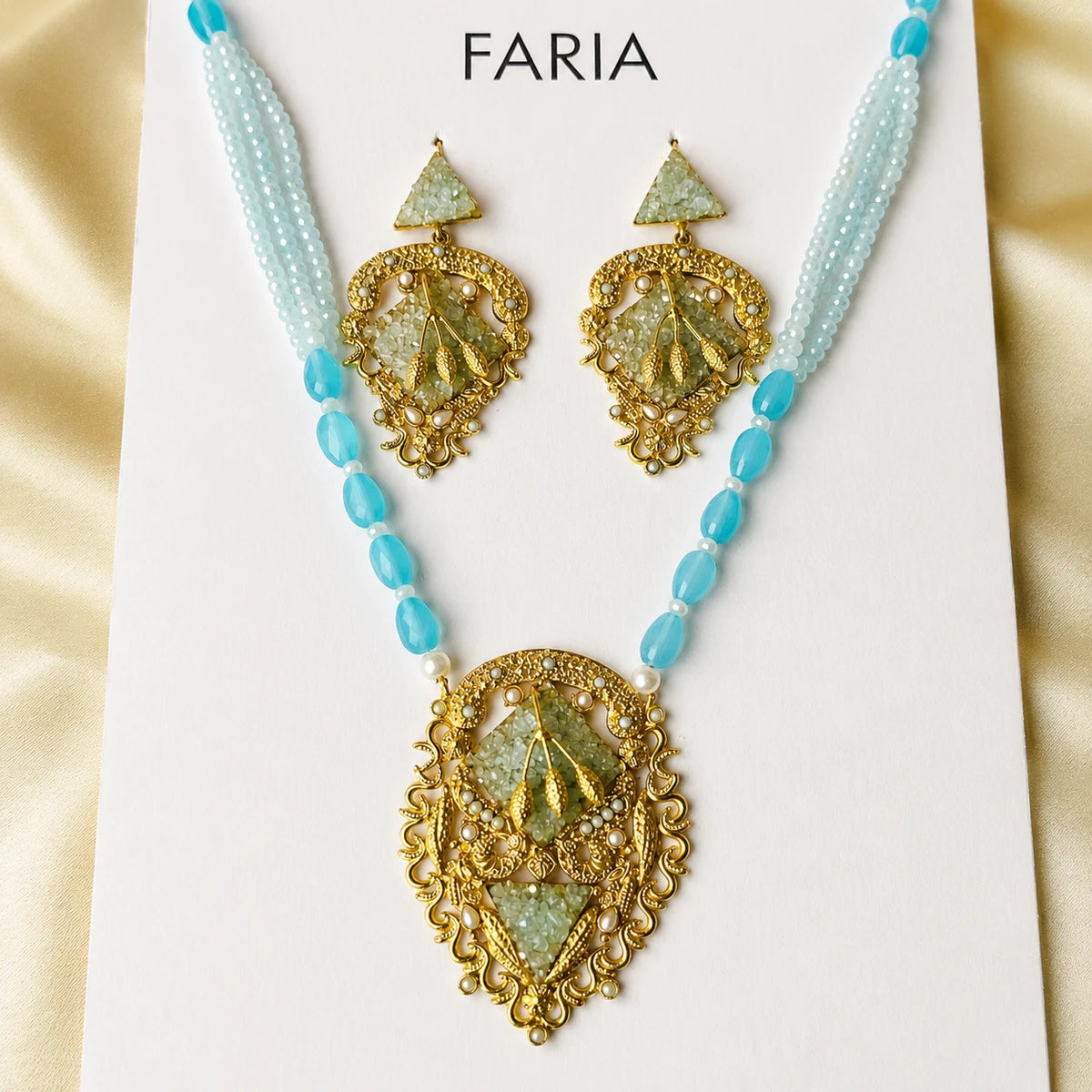 Aqua Verdant Filigree Set