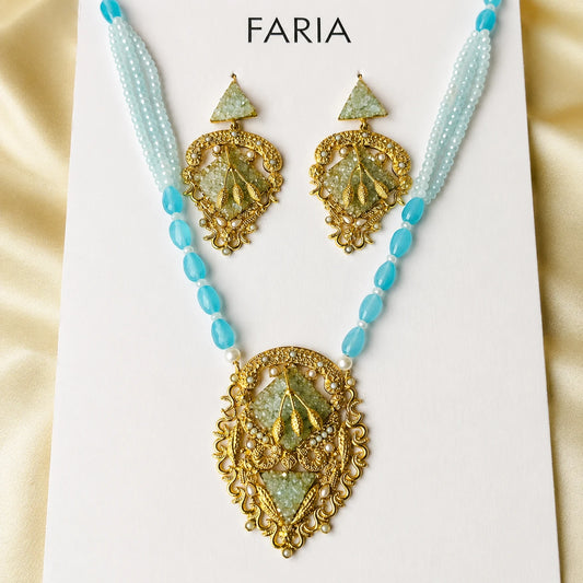 Aqua Verdant Filigree Set