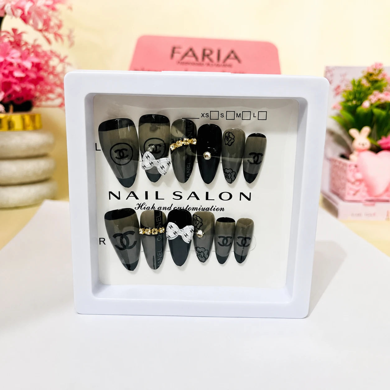 Noir Bow Luxe Press-On Nails