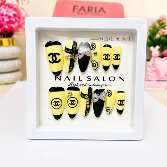 Sunshine Luxe Bow Press-On Nails