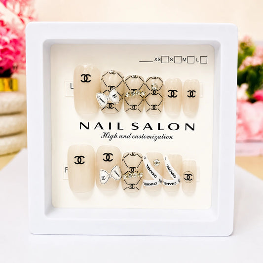 Ivory Lattice Luxe Press-On Nails