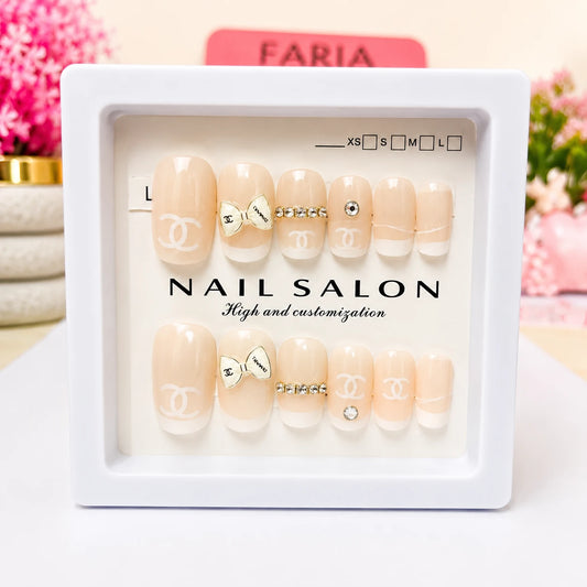 Blush Pearl French Press-On Nails