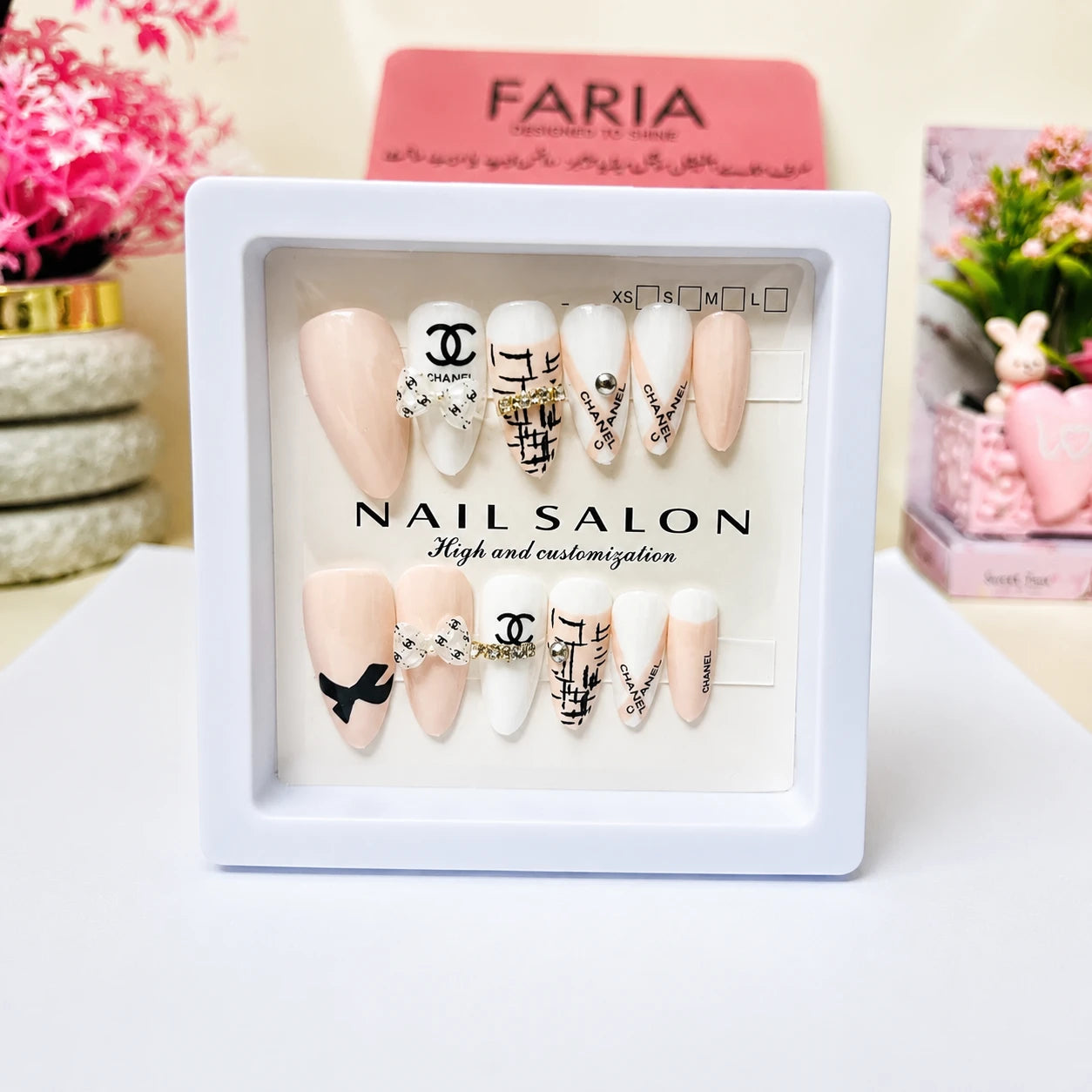 Blush Tweed Elegance Press-On Nails