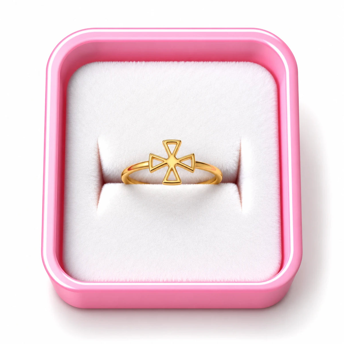 Golden Crossline Minimalist Ring