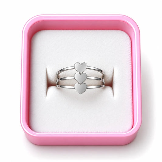 Silver Triple Heart Ring