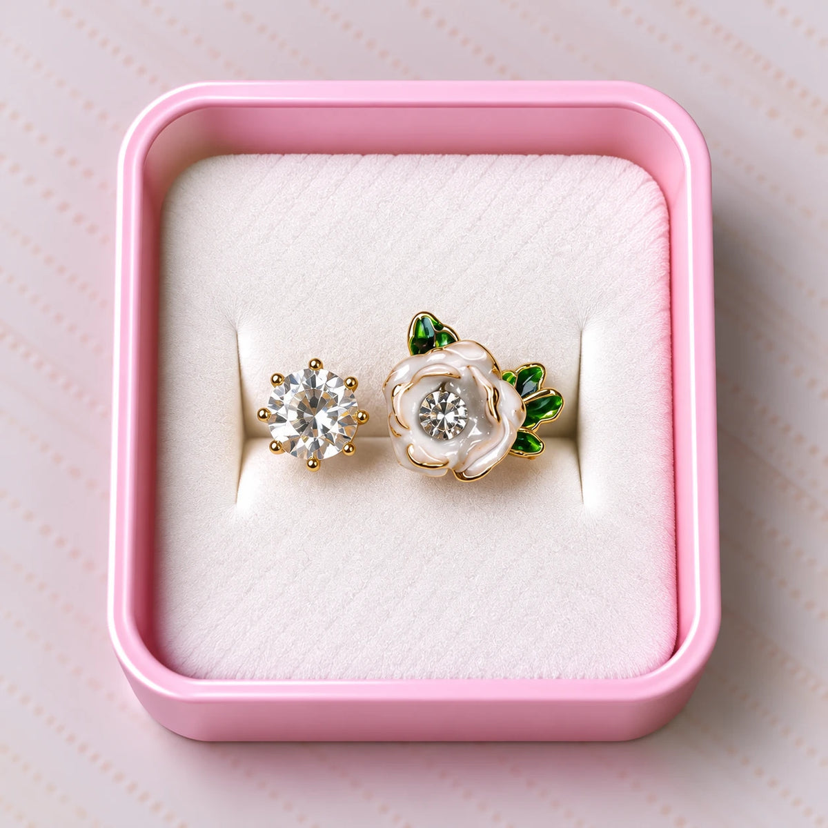 Garden Rose Crystal Enamel Ring - 4 Colors